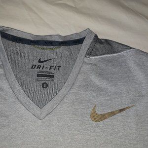 Nike Dry Fit Gray with shiny gold check men's Smal